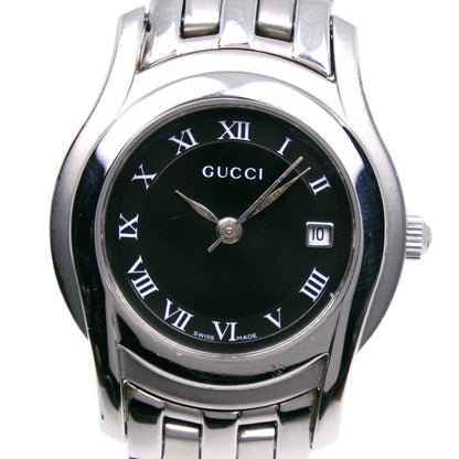 Gucci Watches Quartz 5500L Stainless Steel Silver G Class Black Dial Women