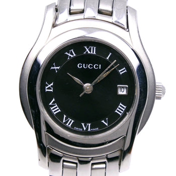 Gucci Watches Quartz 5500L Stainless Steel Silver G Class Black Dial Women
