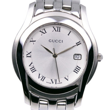 Gucci Watches Quartz 5500M Stainless Steel Silver G Class Silver Dial Mens