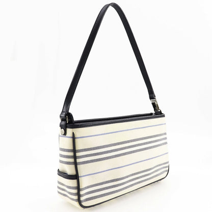 Burberry Shoulder Bag Canvas Off White One Belt Women