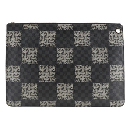 Louis Vuitton Clutch Bag M61232 Damier Grafitto Canvas Black Christopher Nemes Pochette Jules Gm