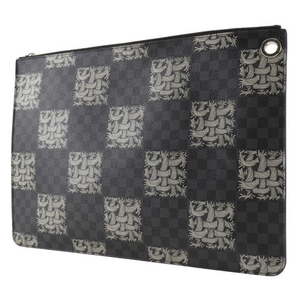 Louis Vuitton Clutch Bag M61232 Damier Grafitto Canvas Black Christopher Nemes Pochette Jules Gm