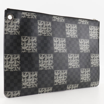 Louis Vuitton Clutch Bag M61232 Damier Grafitto Canvas Black Christopher Nemes Pochette Jules Gm