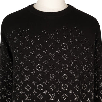 Louis Vuitton Sweater Rm232Q Uso Hkn44W Cotton Black Gradation Monogram Gradient Mens M