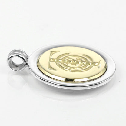 Tiffany&Co. Pendant Top Silver925, K18 Yellow Gold Silver T & C Coin Women