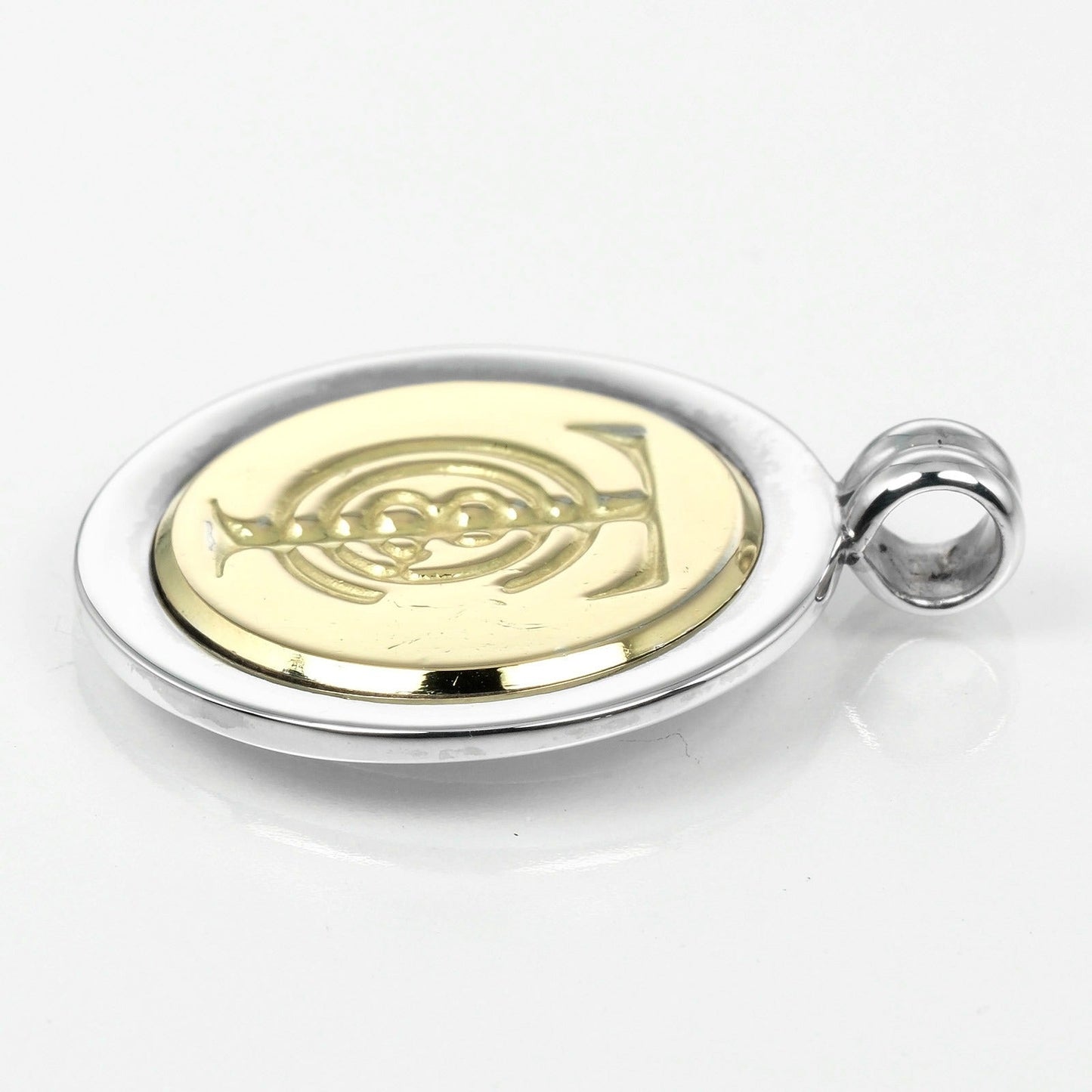 Tiffany&Co. Pendant Top Silver925, K18 Yellow Gold Silver T & C Coin Women