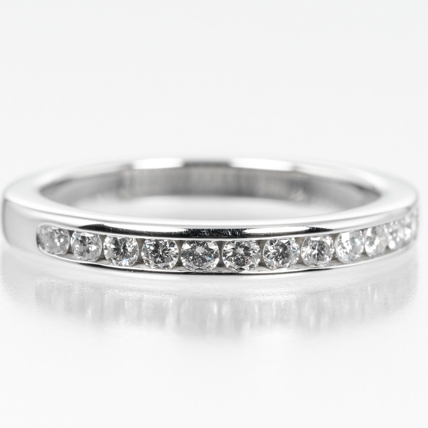 Tiffany&Co. Ring Pt950Platinum, Diamond Clear, Silver 0.1" Model Setting Half Circle Women