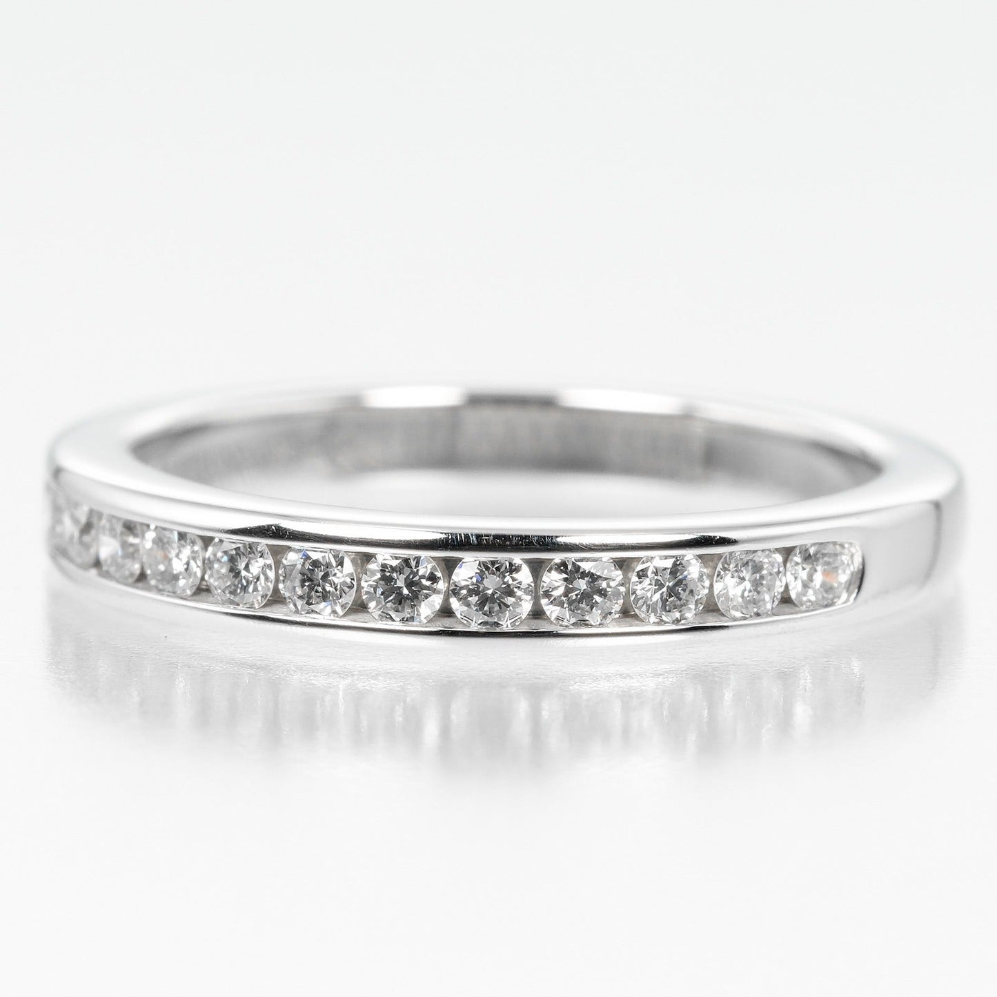 Tiffany&Co. Ring Pt950Platinum, Diamond Clear, Silver 0.1" Model Setting Half Circle Women