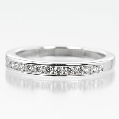 Tiffany&Co. Ring Pt950Platinum, Diamond Clear, Silver 0.1" Model Setting Half Circle Women