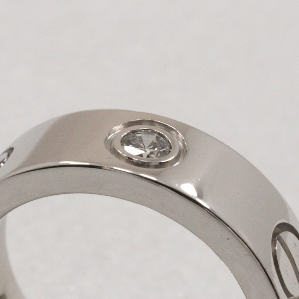 Cartier Ring K18 White Gold, Diamond Silver Half Diamond Love Ring 47