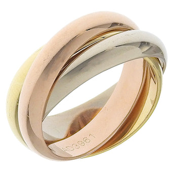 Cartier Ring K18 Yellow Gold Yg/Pg/Wg 3 Stations Trinity Women 47