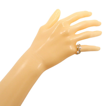 June Ring K18 Yellow Gold, Diamond, Sapphire Gold Baby Pearl Women
