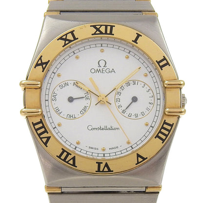 Omega Watches Quartz 1370.2 Stainless Steel Silver Day Date Constellation White Dial Boys