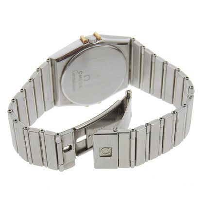 Omega Watches Quartz Stainless Steel, 18K Yellow Gold Silver Constellation Day-Date White Dial Boys
