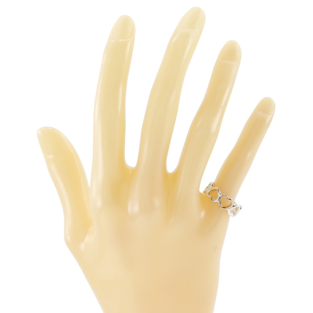 Tiffany&Co. Ring Silver925, K18 Pink Gold Silver Rubbing Heart Band Women
