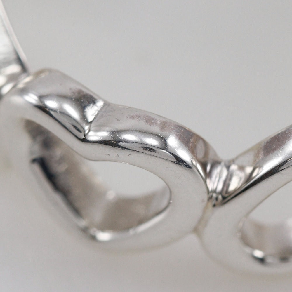 Tiffany&Co. Ring Silver925, K18 Pink Gold Silver Rubbing Heart Band Women