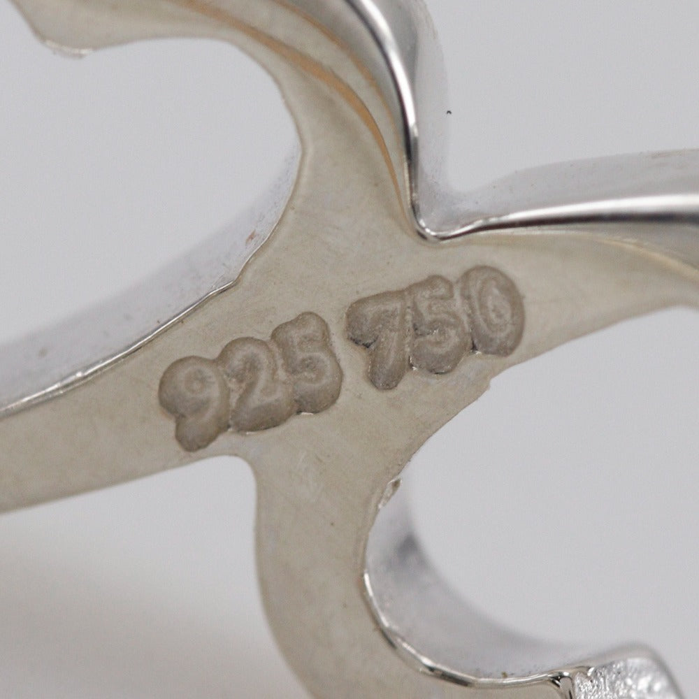 Tiffany&Co. Ring Silver925, K18 Pink Gold Silver Rubbing Heart Band Women