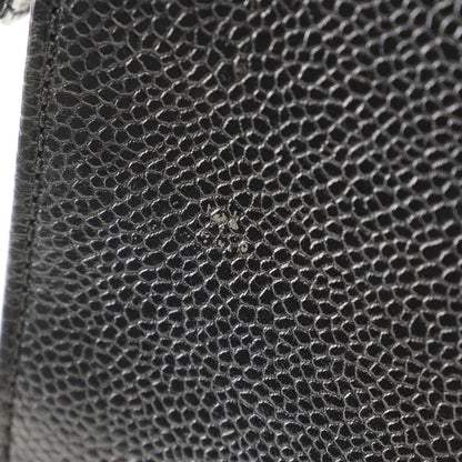 Chanel Handbag Caviar Skin Black Logo Women