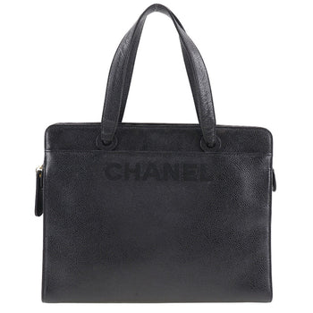 Chanel Handbag Caviar Skin Black Logo Women