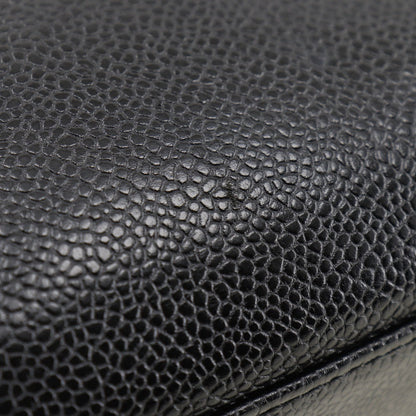 Chanel Handbag Caviar Skin Black Logo Women