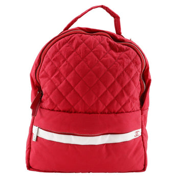 Chanel Backpack Nylon Red Matrasse Coco Mark Women
