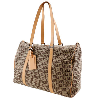 Fendi Boston Duffel Bag 7Vs014 Nylon Canvas, Leather Brown Zucchino Women