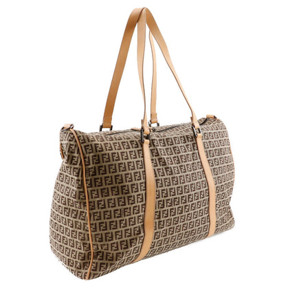 Fendi Boston Duffel Bag 7Vs014 Nylon Canvas, Leather Brown Zucchino Women