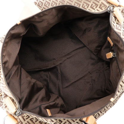 Fendi Boston Duffel Bag 7Vs014 Nylon Canvas, Leather Brown Zucchino Women