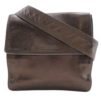Chanel Shoulder Bag Calfskin Bronze One Belt Women