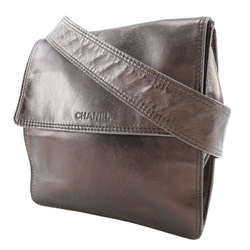Chanel Shoulder Bag Calfskin Bronze One Belt Women