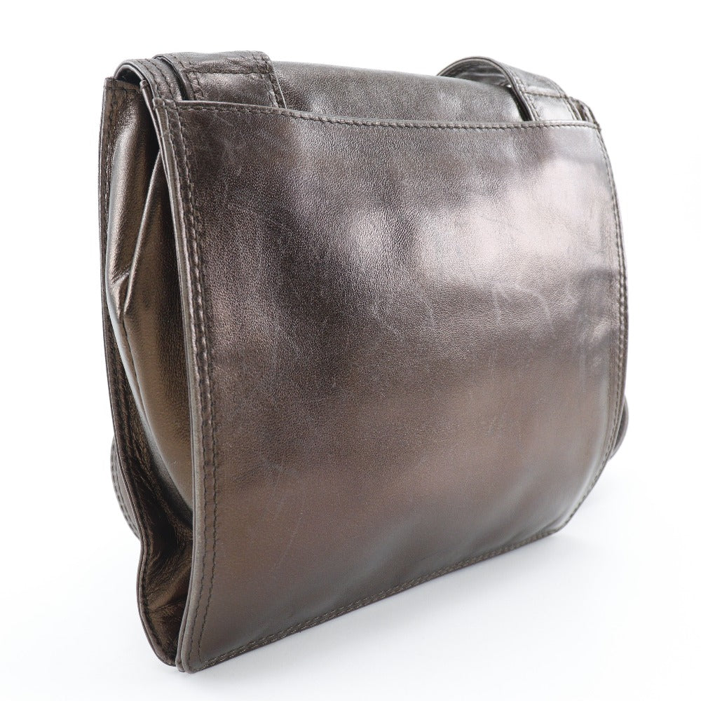 Chanel Shoulder Bag Calfskin Bronze One Belt Women