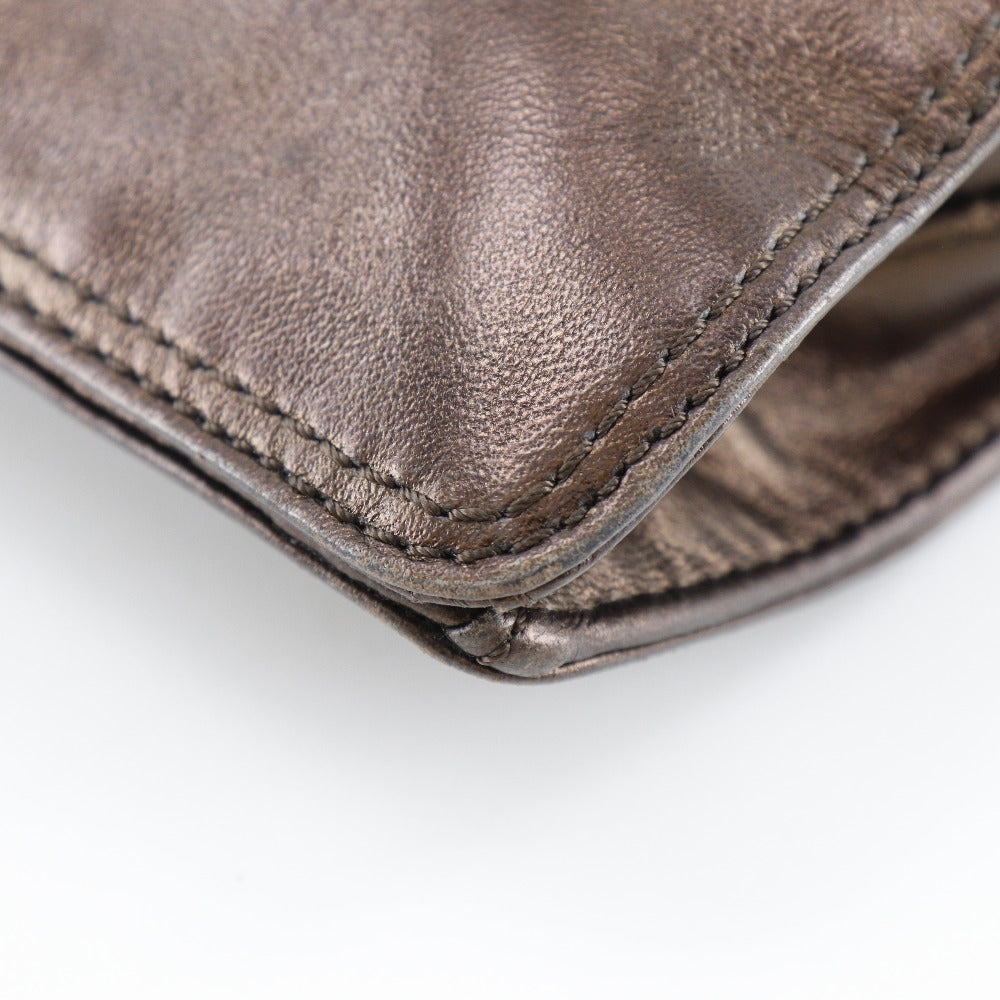 Chanel Shoulder Bag Calfskin Bronze One Belt Women