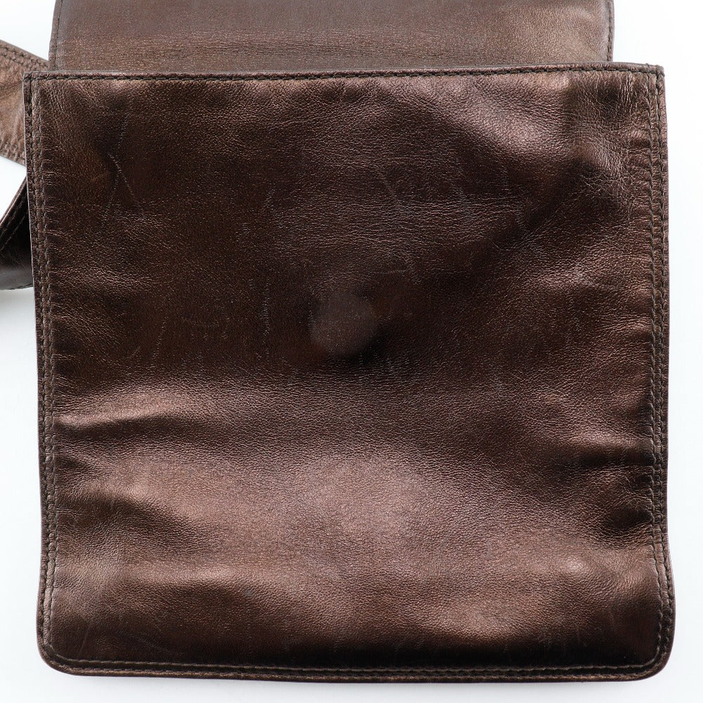 Chanel Shoulder Bag Calfskin Bronze One Belt Women