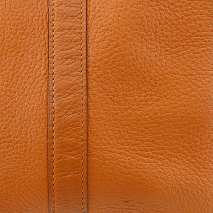 Hermes Handbag Taurillon Clemence Orange / Silver Metal Picotan Lock Gm Women