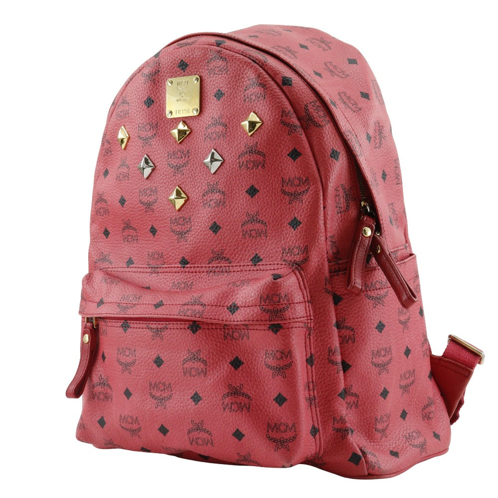 Mcm Backpack Mwk1 Sve02 Pvc Pink Studs Logogram Women