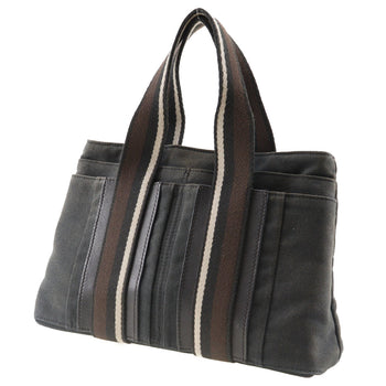 Hermes Tote Bag Canvas Black Toroca Horizontal Pm Unisex(Unisex)