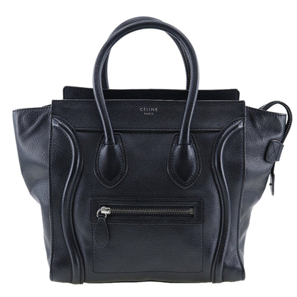 Celine Handbag 167793 Calfskin Black Micro Shopper Luggage Women