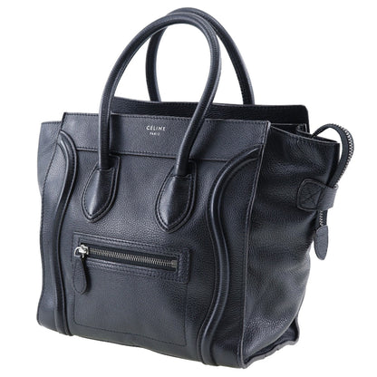 Celine Handbag 167793 Calfskin Black Micro Shopper Luggage Women