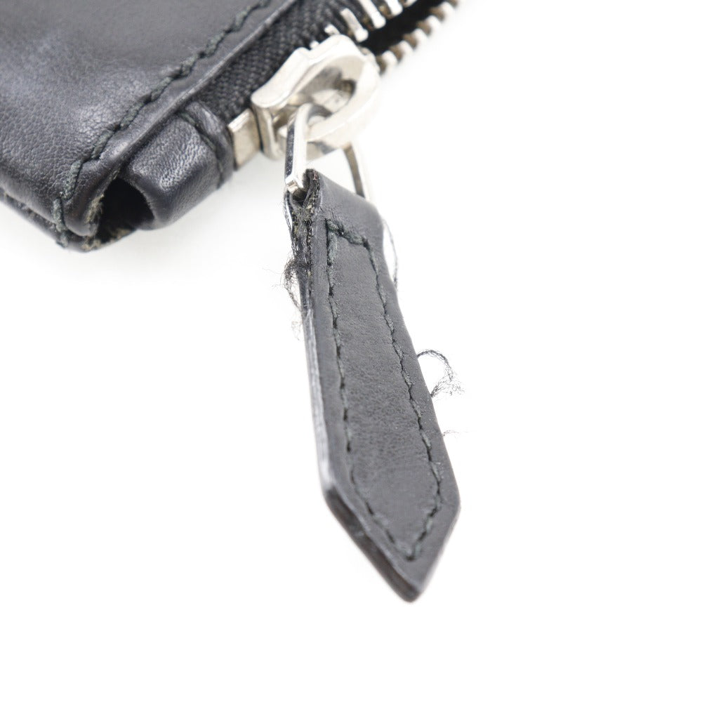 Balenciaga Clutch Bag 373834 Lambskin Black Navy Clip M Unisex(Unisex)