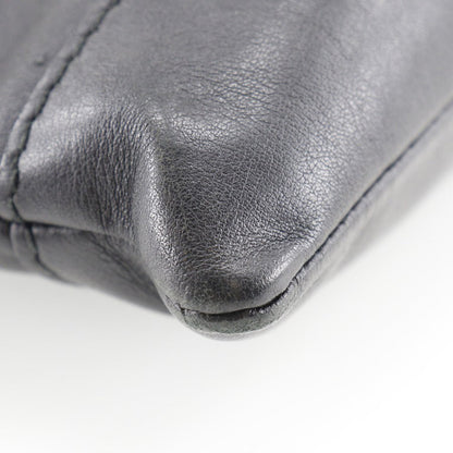 Balenciaga Clutch Bag 373834 Lambskin Black Navy Clip M Unisex(Unisex)
