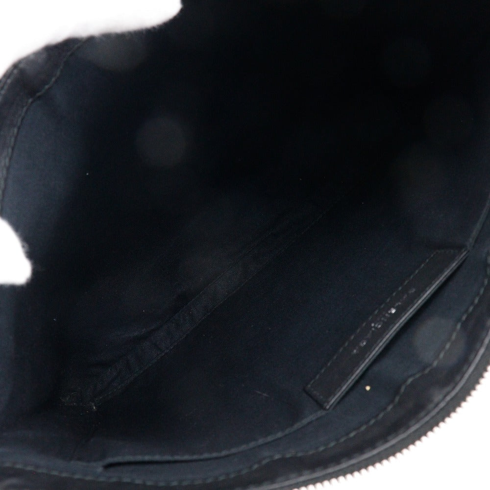 Balenciaga Clutch Bag 373834 Lambskin Black Navy Clip M Unisex(Unisex)