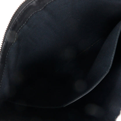 Balenciaga Clutch Bag 373834 Lambskin Black Navy Clip M Unisex(Unisex)