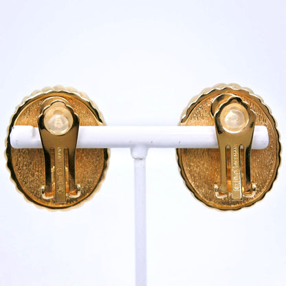 Christian Dior Earring Plated Gold Blue Vintage Women