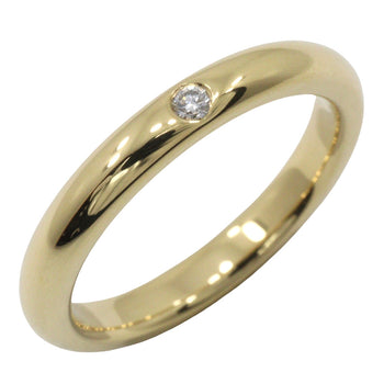 Tiffany&Co. Ring K18 Yellow Gold, Diamond Gold Elsa Peretti Stacking Band Wedding Women