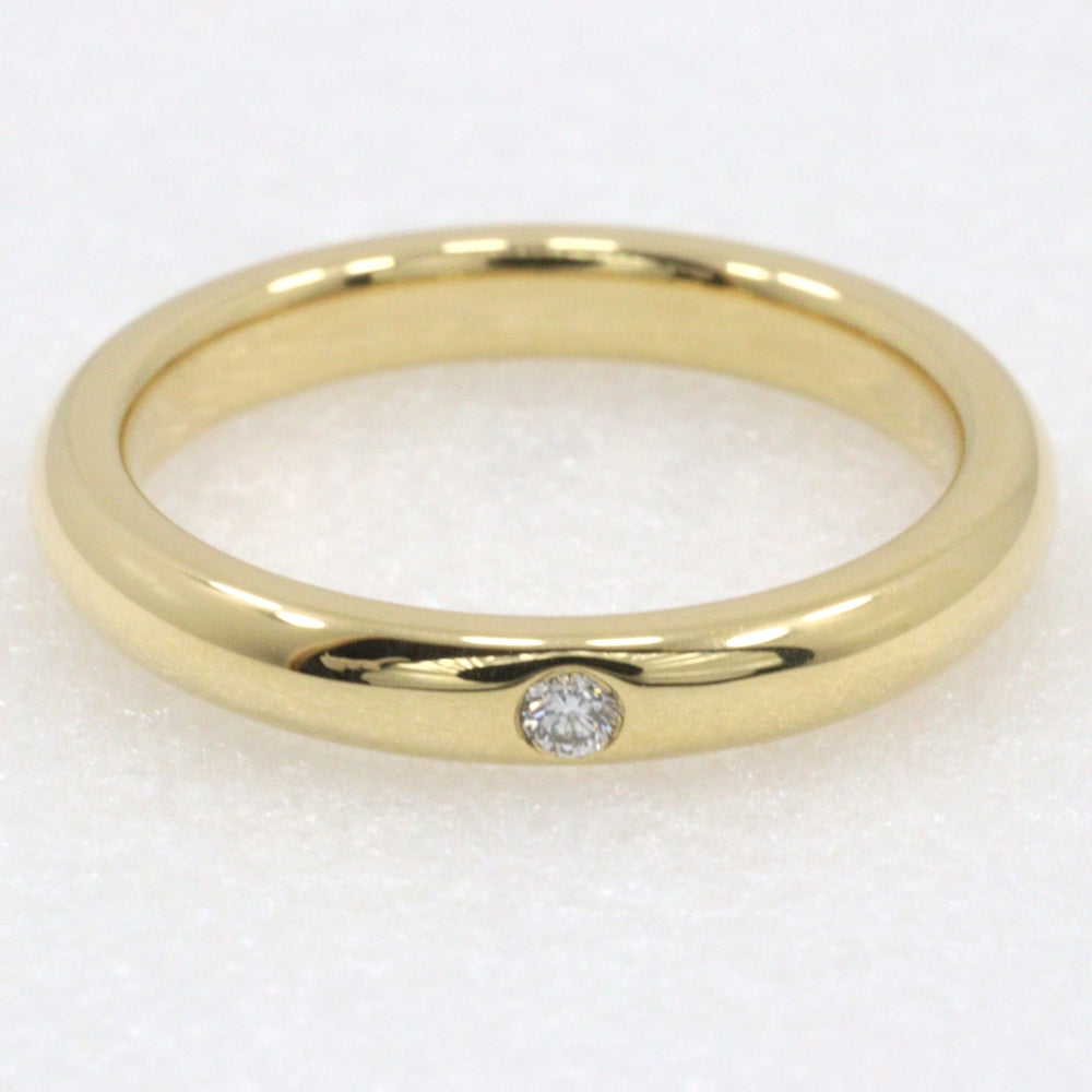 Tiffany&Co. Ring K18 Yellow Gold, Diamond Gold Elsa Peretti Stacking Band Wedding Women