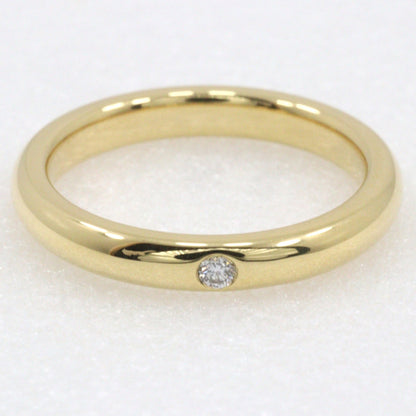 Tiffany&Co. Ring K18 Yellow Gold, Diamond Gold Elsa Peretti Stacking Band Wedding Women