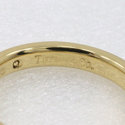 Tiffany&Co. Ring K18 Yellow Gold, Diamond Gold Elsa Peretti Stacking Band Wedding Women