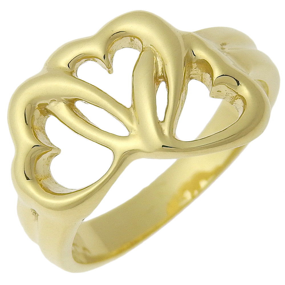 Tiffany&Co. Ring K18 Yellow Gold Gold Triple Heart Women