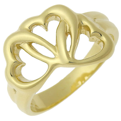 Tiffany&Co. Ring K18 Yellow Gold Gold Triple Heart Women