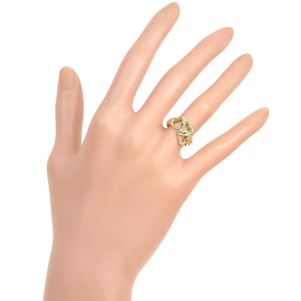 Tiffany&Co. Ring K18 Yellow Gold Gold Triple Heart Women